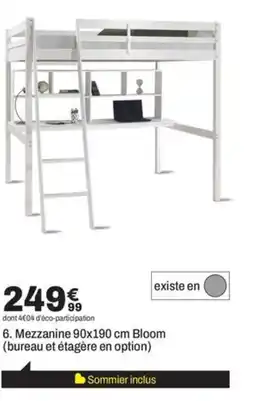 BUT Mezzanine Bloom (bureau et étagère en option) offre