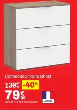 BUT Commode 3 tiroirs Ghost offre