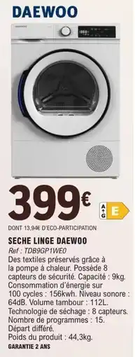 E.Leclerc Daewoo - seche linge offre