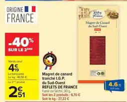 Carrefour Market Magret de canard tranché i.g.p. du sud-ouest reflets de france offre