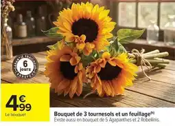 Carrefour Market Bouquet de 3 tournesols et un feuillage offre