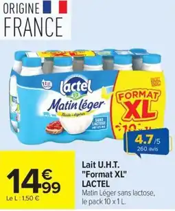Carrefour Market Lait U.H.T. Format XL LACTEL offre