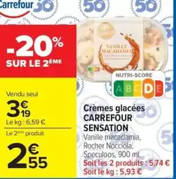 Carrefour Market Crèmes glacées carrefour sensation offre
