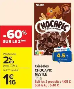 Carrefour Market Céréales CHOCAPIC NESTLÉ offre
