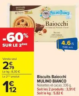 Carrefour Market Biscuits baiocchi mulino bianco offre