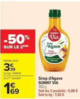 Carrefour Market Sirop d'agave sunny via offre