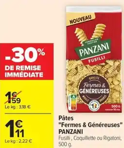 Carrefour Market Pâtes fermes & généreuses panzani offre