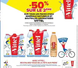 Carrefour Market SUR TOUS LES PACKS D'EAU MINÉRALE NATURELLE ET BOUTEILLES AROMATISÉES VITTEL offre