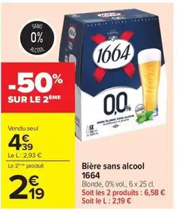 Carrefour Market Bière sans alcool 1664 offre