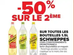 Carrefour Market SUR TOUTES LES BOUTEILLES 1.5L SCHWEPPES HORS CONDITIONNEMENTS offre