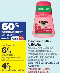 Carrefour Market Déodorant billes ushuaia offre