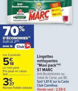 Carrefour Market Lingettes nettoyantes maxi pack offre