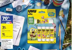 Carrefour Market Lot de 6 bâtons de colle blanche offre