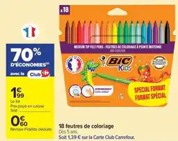 Carrefour Market 18 feutres de coloriage offre