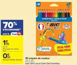 Carrefour Market 18 crayons de couleur offre