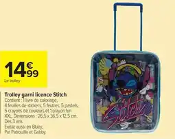 Carrefour Market Trolley garni licence stitch offre