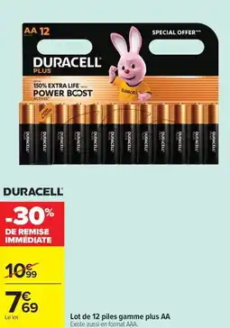 Carrefour Market Lot de 12 piles gamme plus AA offre