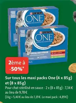 Maxi Zoo Sur tous les maxi packs One offre