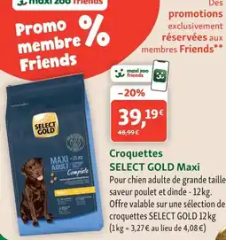 Maxi Zoo SELECT GOLD Croquettes Maxi offre
