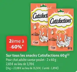 Maxi Zoo Sur tous les snacks Catisfactions 60 g offre
