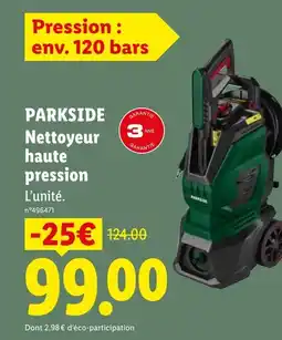 Lidl PARKSIDE Nettoyeur haute pression offre