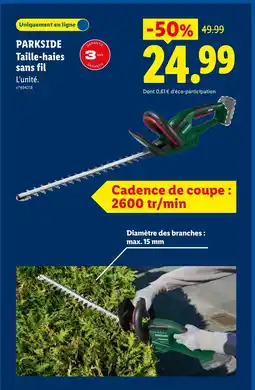 Lidl PARKSIDE Taille-haies sans fil offre