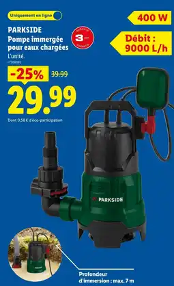 Lidl PARKSIDE Pompe immergée pour eaux chargées offre