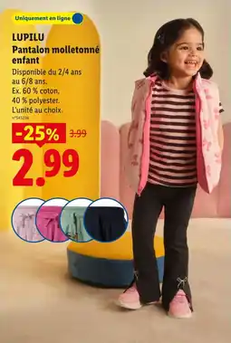 Lidl LUPILU Pantalon molletonné enfant offre