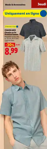 Lidl ESMARA MEN Chemise en lin Premium homme offre