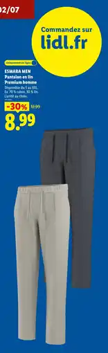 Lidl ESMARA MEN Pantalon en lin Premium homme offre