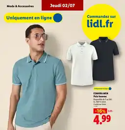 Lidl ESMARA MEN Polo homme offre