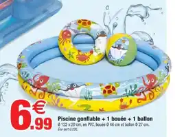 Bazarland Piscine gonflable + 1 bouée + 1 ballon offre