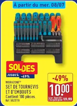 ALDI WORKZONE Set de tournevis et d'embouts offre
