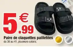 Bazarland Paire de claquettes pailletées offre