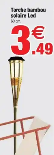 Bazarland Torche bambou solaire Led offre