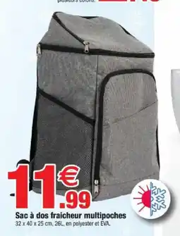 Bazarland Sac à dos fraicheur multipoches offre