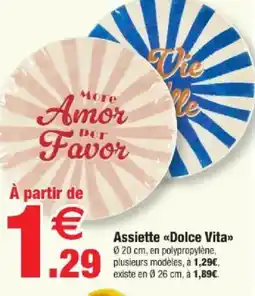 Bazarland Assiette dolce vita offre