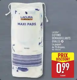 ALDI LACURA Cotons démaquillants ovales offre