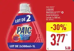 ALDI PAIC EXCEL Liquide vaisselle offre