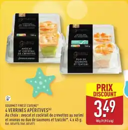 ALDI GOURMET FINEST CUISINE 4 verrines apéritives offre