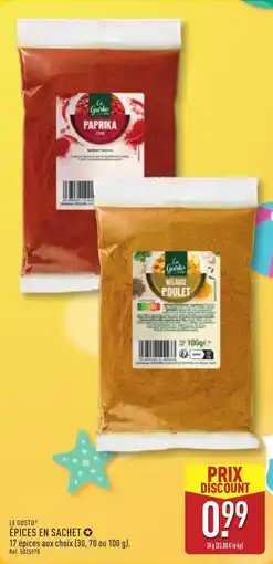 ALDI LE GUSTO Épices en sachet offre