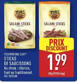 ALDI TESOROS DEL SUR Sticks de saucissons offre
