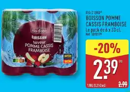 ALDI RIO D'ORO Boisson pomme cassis framboise offre