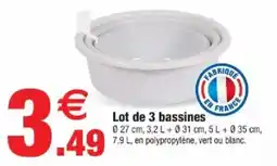 Bazarland Lot de 3 bassines offre