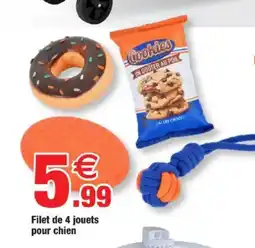 Bazarland Filet de 4 jouets pour chien offre