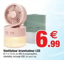 Bazarland Ventilateur brumisateur led offre