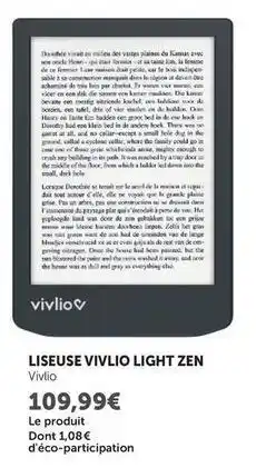 Hyper U Liseuse vivlio light zen offre