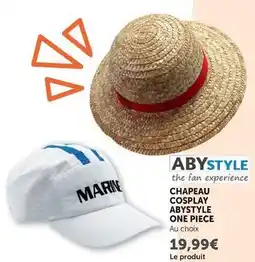 Hyper U Abystyle - chapeau cosplay one piece offre