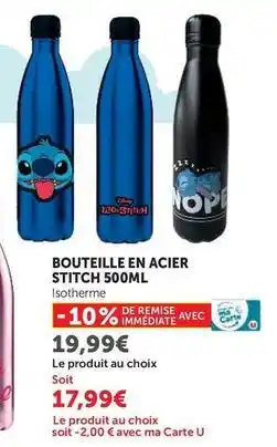 Hyper U U - bouteille en acier stitch 500ml offre