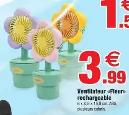 Bazarland Ventilateur fleur rechargeable offre